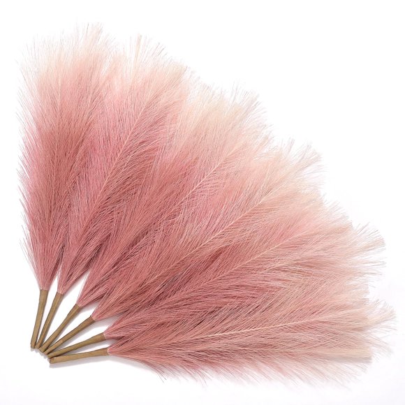 Hierba artificial de pampa Serwalin, rosa degradado, 45 cm, 6 unidades