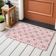 thumbnail image 4 of 2x3 Ft Entryway Area Rug, Vintage Flower Pattern Kitchen Rug Runner Washable Floor Mat, Spring Floral Leaves Plants Pink Non Slip Indoor Door Mat Throw Carpet for Bathroom Living Room Bedroom, 4 of 8