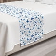 thumbnail image 2 of Butterflies Bed Runner, Butterflies Patterns Seasonal Jolly Rainforest Wilderness Illustration, Decorative Accent Bedding Scarf for Hotels Homes and Guestrooms, King, Blue White Black, by Ambesonne, 2 of 2