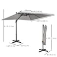 thumbnail image 3 of Outsunny Parasol de Patio Déporté avec Base, Manivelle, Rotation à 360°, 3 of 10