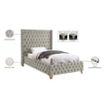 thumbnail image 5 of Meridian Furniture Savan Cream Velvet Twin Bed, 5 of 6
