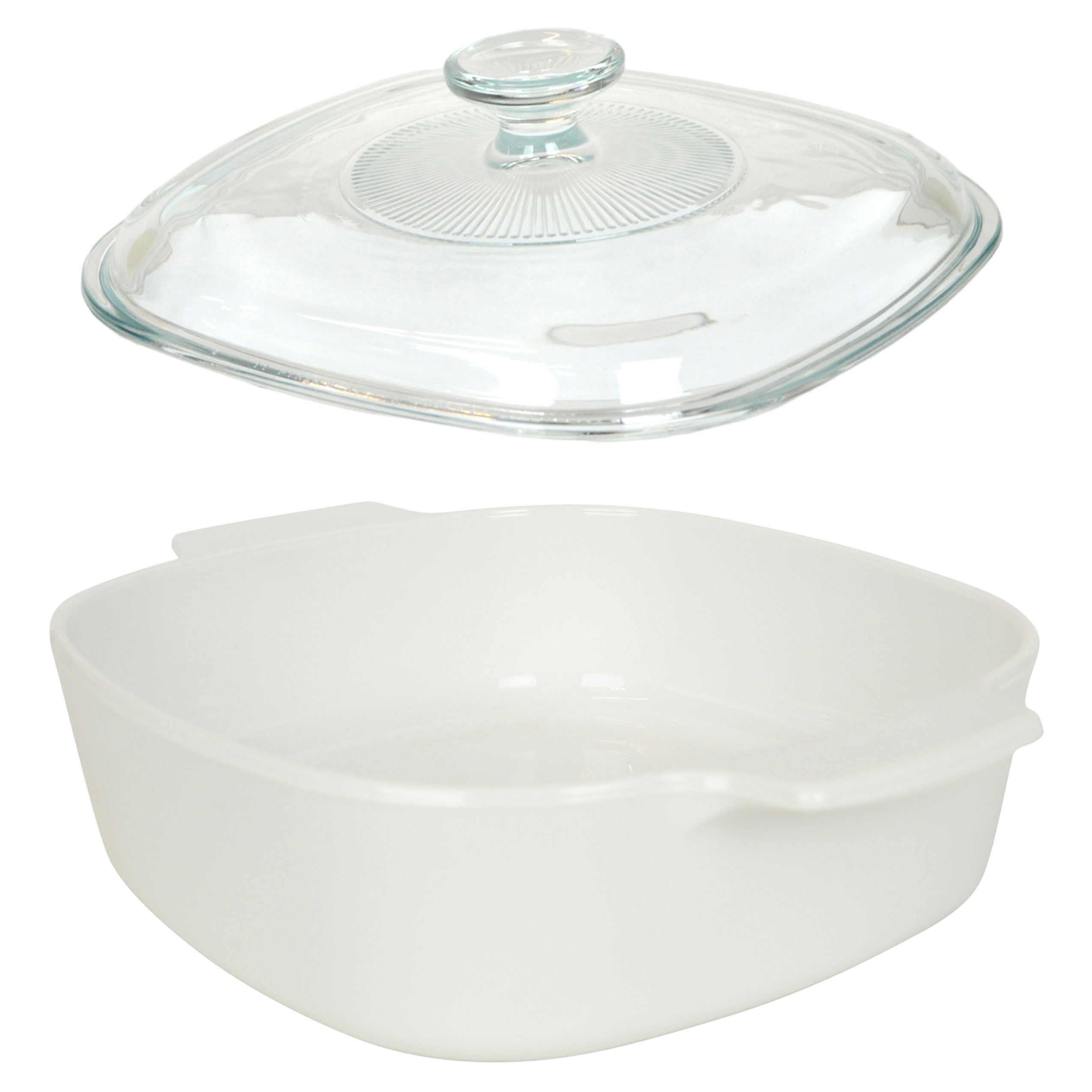 3 Qt Casserole Dish 1 NEW CORNING WARE White Plastic Lid A-2-PC Fits A-2-B ~ 2 
