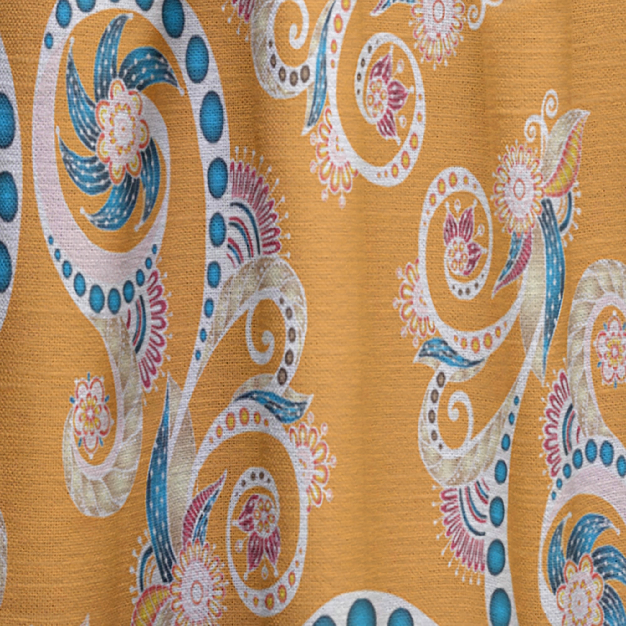 Designart 'Flowers With Ornamental Floral Pattern' Bohemian & Eclectic Curtain Panel