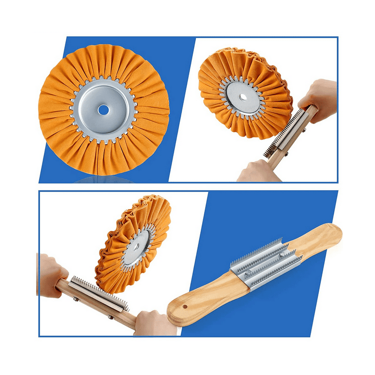 5 Pcs 6 Inch Wool Polishing Buffing Pad Polishing Buffing Wheel for Drill  Buffer Attachment with M14 Drill Adapter