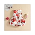 thumbnail image 3 of Valentines Days Summer Baby Girls Princess Dress Strap Sleeveless Cartoon Bear Printed A-Line Mini Sundress 0-3Y, 3 of 9