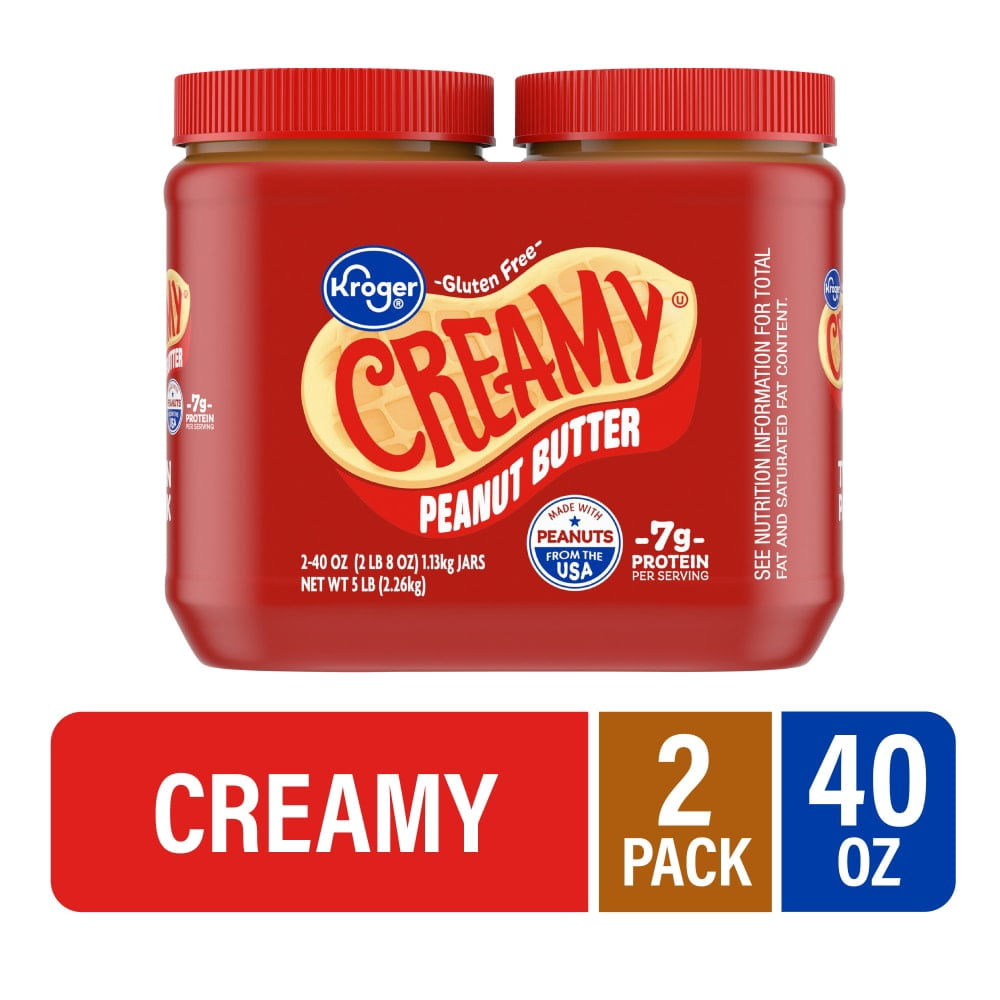 Kroger Peanut Butter Creamy Twin Pack 2 ct / 40 oz - 5 Pack