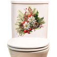 thumbnail image 1 of Toilet Stickers Bathroom Decals Removable PVC Floral Pattern Wall Decor 30x30cm Peel and Stick (Style E), 1 of 8
