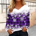 thumbnail image 1 of DPTALR Woman Long Sleeve V-Neck Printing Blouse Causal Pullover Long Sleeve Tops, 1 of 4