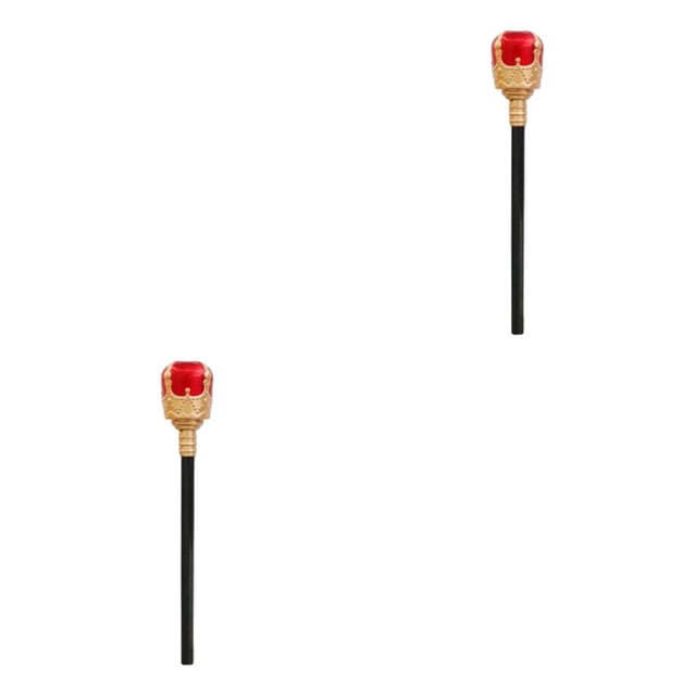 Minnieouse Scepter King's Scepters Bastón impermeable para caminar Accesorios de cosplay portátiles Accesorio de vestir Adultos Gold Red King's oro rojo Cetro del Rey 2piezas