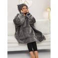 thumbnail image 4 of (2-Pack) THREE POODLE Wearable Blanket Hoodie, Oversized Sherpa Fleece Sweatshirt Blanket with Large Hood and Handy Pocket, A Cozy Gift for Couples & Best Friends, 4 of 8