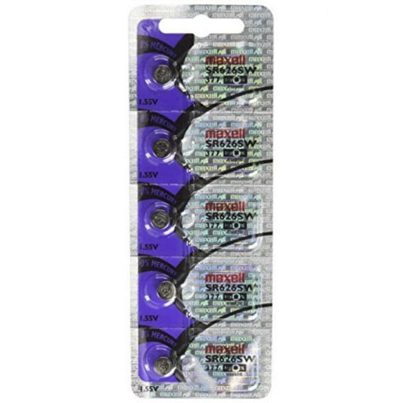 maxell sr626sw 377 silver oxide watch battery 5 pack