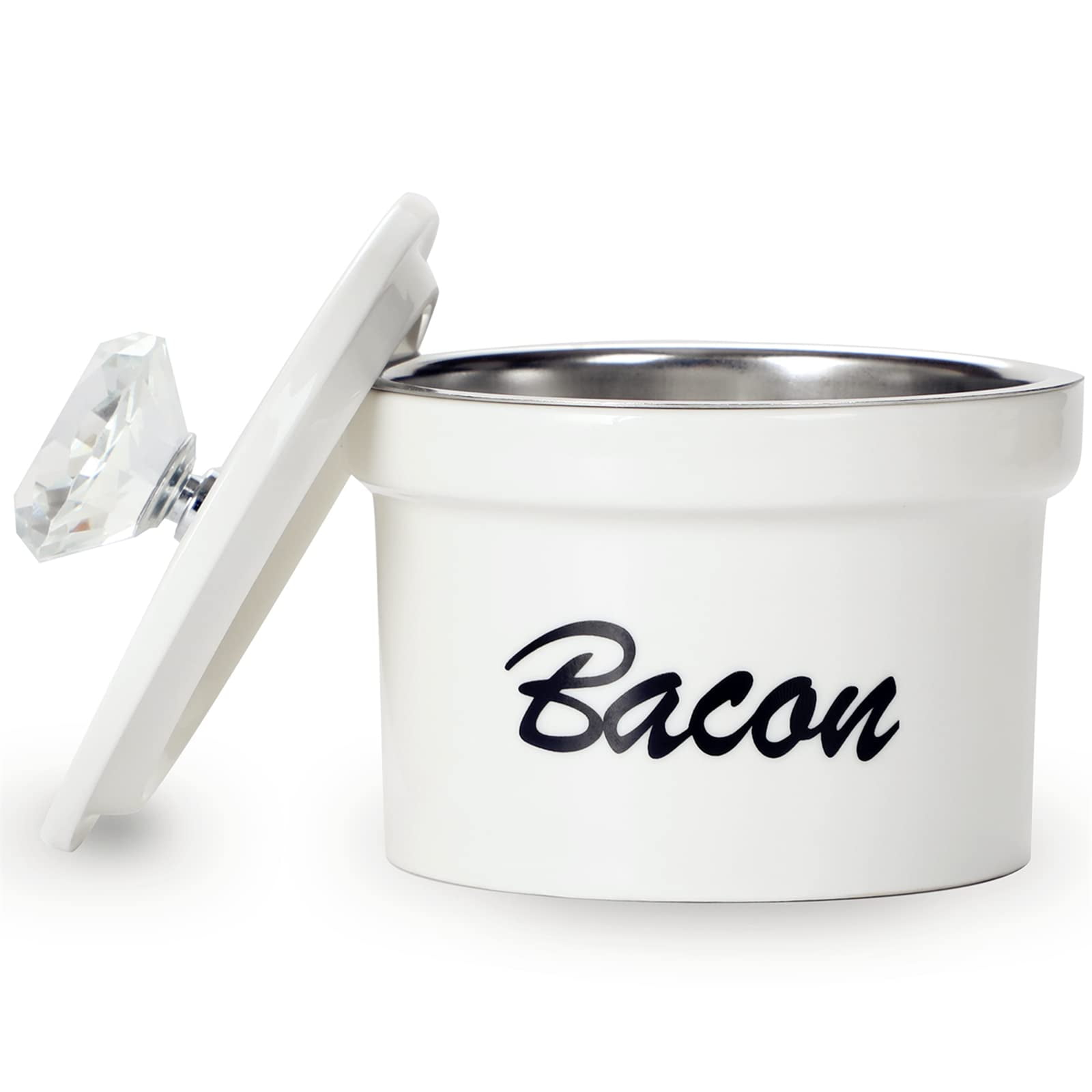 AuldHome Farmhouse Bacon Grease Container (Black), Enamelware Bacon Grease  Can with Strainer, Vintage Style, Keto-Friendly