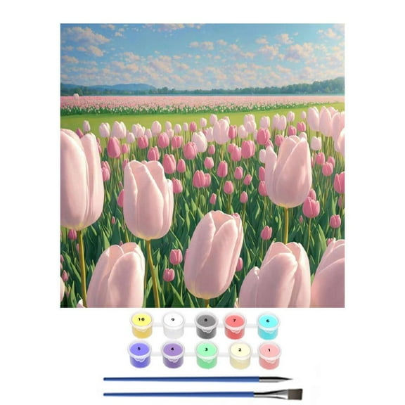 A085(E)$Digital oil painting DIY healing hand-painted oil painting hand-painted flowers coloring acrylic decorative painting