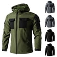 thumbnail image 1 of YOIAVAIOY Men Tactical Jacket Zip Up Cargo Hoodies Waterproof Outdoor Raincoat Travel Hiking Jackets with Multi Pockets, 1 of 5