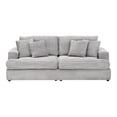 thumbnail image 5 of 79.3" Loveseat Sofa Couch, 2 Seater Corduroy Sofa with Double Cushions & 4 Pillows, Cloud Couch for Living Room Apartment, Gray, 5 of 9