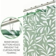 thumbnail image 4 of Long Decorative Leaf Print - Easy Care Fabric Shower Curtain with Reinforced Buttonholes, for Bathroom Showers, Stalls and Bathtubs, Machine Washable - 72" x 84" - White/Green, 4 of 6