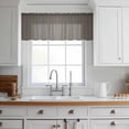 thumbnail image 3 of Vintage Brown, Valance Curtains for Kitchen/Living Room/Bathroom/Bedroom Window, Rod Pocket Small Topper Half Short Window Curtains Voile Sheer Scarf, Ombre Abstract Minimalist Geometric 42"x18", 3 of 8
