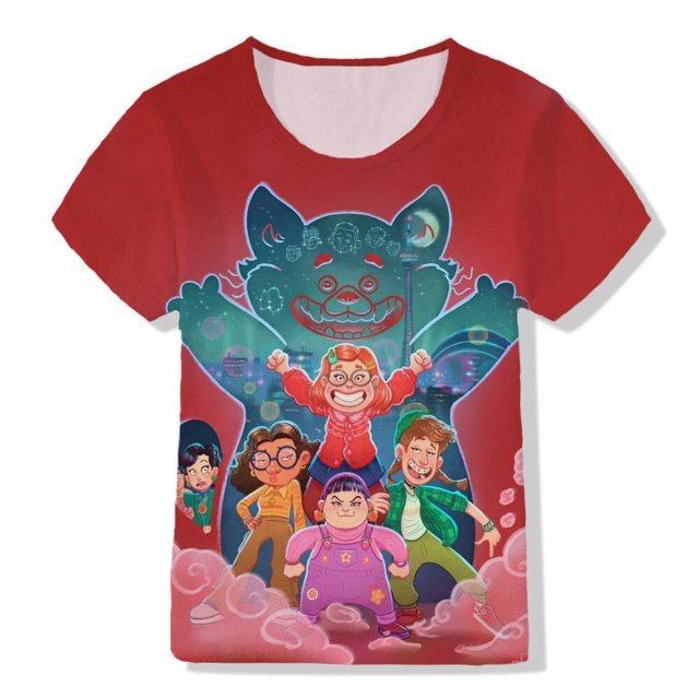Disney Animation Turn Red Cartoon Animal Panda Impresión 3d Ropa para niños Regalos diarios Juego de rol Cumpleaños Manga corta Top110 Gao Jinjia LED
