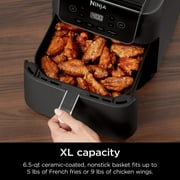 Ninja Pro 4-in-1 Air Fryer, XL 6.5-Qt Basket, 4 Functions, Air Crisp Technology, Non-stick, Crisper Plate, AF180 Black