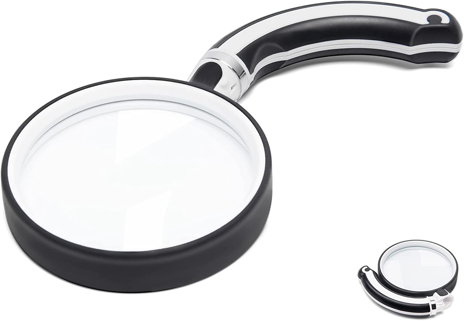 Adove Handheld Reading Magnifier, Magnify Glasses Lens, Folding Rotary