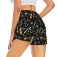 thumbnail image 2 of Uemuo Wasp and Florals Pattern Women's Athletic Shorts High Waisted Running Shorts with Liner Pockets Gym Elastic Workout Shorts-Small, 2 of 9