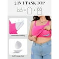 thumbnail image 2 of ANFERRY Plus Size Tank Tops for Women Removable Built in Bra Camisoles Square Neck Adjustable Straps Vest, 2 of 8