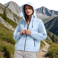thumbnail image 2 of CYYOLLPF sun protection clothing women Sun Protection Hoodie running hoodie women Long Sleeve Sun Shirt lightweight athletic jacket women sun shirt women running jackets for women Blue 3XL, 2 of 4