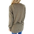 thumbnail image 4 of Nlife Women Solid Color Front Pocket Long Sleeve Autumn Casual Top, 4 of 8