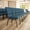 Blue Fabric/Gold Vein Frame, variant on Flash Furniture 18.5''W Church Chair in Brown Dot Fabric with Book Rack - Gold Vein Frame