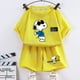 thumbnail image 3 of Camiseta de Snoopy para niño y niña, conjunto de 2 piezas, pantalones cortos, Tops de dibujos animados, chándales deportivos, trajes, regalo de cumpleaños, 3 of 5
