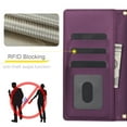 thumbnail image 4 of Dteck for Samsung Galaxy S21 Ultra Wallet Case,Premium Leather Magnetic Clasp with 5 Credit Card Slots RFID Blocking Kickstand Cover with Adjustable Strap for Galaxy S21 Ultra,Darkpurple, 4 of 9