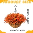 thumbnail image 3 of Artificial Fall Hanging Basket with Autumn Flowers and Greenery, Decorative Hanging Plant for Porch Patio Balcony Garden Home Decor, 3 of 7