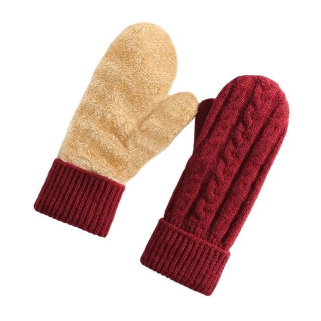 ERK 1Pcs Winter Mittens For Warm Fleece Knit Thick For Cold Weather