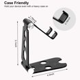 thumbnail image 2 of Adjustable Cell Phone Stand, Sturdy Aluminum Metal Desktop Phone Dock Holder Compatible with iPhone,ipad, Mobile Phone, All Android Smartphone,Tablet(4-12.9'') ,Black, 2 of 3