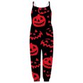 thumbnail image 4 of Gunia Halloween Toddler Girls Outfit Flannel Kids Suspender Romper Loose Harem Style Jumpsuit Festive Party Outfits Black 4-5 Years, 4 of 5