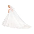 thumbnail image 4 of Conjunto de boda BARWA, vestido de novia blanco con velo para muñecas de 11.5 pulgadas, 4 of 7