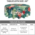 thumbnail image 4 of Hawaiian Leaf Round Tablecloth Summer Tropical Palm Leaves Table Cloths Floral Circular Table Cover Waterproof Wipeable Tabletop Decor for Dining Kitchen Camping Picnic Party 60 Inch, 4 of 6