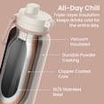 thumbnail image 4 of Bentgo Flip 2-in-1 Straw & Chug Leak-Proof Insulated Water Bottle, 24 fl oz (Cafe Au Lait), 4 of 7