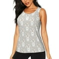 thumbnail image 2 of Uemuo Rabbit And Heart Pattern Workout Tank Tops for Women Breathable Moisture-wicking tank top Sleeveless Running Loose Fit Yoga Tops Active Shirts Sports Gym Exercise, 2 of 9