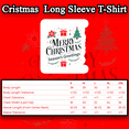 thumbnail image 2 of Gildan Merry Christmas Design T-Shirt for Men, Long Sleeve White Christmas Print Tee, XL, 2 of 5