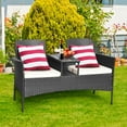 thumbnail image 4 of Gymax One piece Rattan Sofa Set Garden Lawn conjoined Cushioned Seat Furniture, 4 of 10