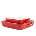 thumbnail image 2 of 10 Strawberry Street Sienna Square 10" and 8" Stoneware Bakeware Set of 2, Red, 2 of 7