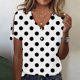 thumbnail image 1 of ICHUANYI Clearance Women Summer Sexy Gradient Print Regular V Neck Women Short Sleeves Top(White, XL) ICHUANYI WER2023081100622, 1 of 5