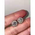thumbnail image 3 of 2 Ct Round Cut White Moissanite Men's "$" Stud earring 14k White Gold Plated, 3 of 3