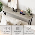 thumbnail image 4 of Console Table, Sofa Tables Narrow Entryway Table with Outlet, Shelf and Metal Frame, 41.3” Behind Couch Table Industrial Hallway Table for Living Room, Foyer, Bedroom, Rustic Grey, 4 of 8