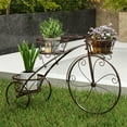 thumbnail image 2 of Gymax 3-Tier Bicycle Plant Stand w/ Hollowed Baskets Metal Flower Pot Cart Holder Bronze, 2 of 10