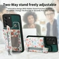 thumbnail image 6 of Allytech Galaxy S21 Plus Case with Zipper Pocket & Cards Holder, Floral Slim Wallet Case for Girls Women Shockproof Stand Compatible with Car Mount Phone Case for Samsung Galaxy S21 Plus -Green, 6 of 9