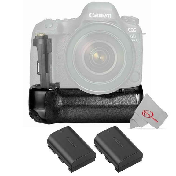 Vivitar BG-E21 Battery Power Grip and Two Replacement LP-E6 Battery Pack for Canon 6D Mark II Camera