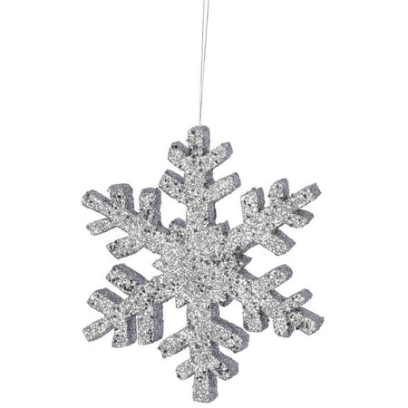 Vickerman 331110 - 8" Pewter Outdoor Glitter Snowflake Christmas Tree Ornament (L134487)