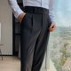 thumbnail image 4 of Pantalones holgados de negocios de sastrería social para hombres Pantalones de traje ajustados para hombre Ropa de primavera Ropa de lujo coreana Reseñas Muchas, 4 of 5